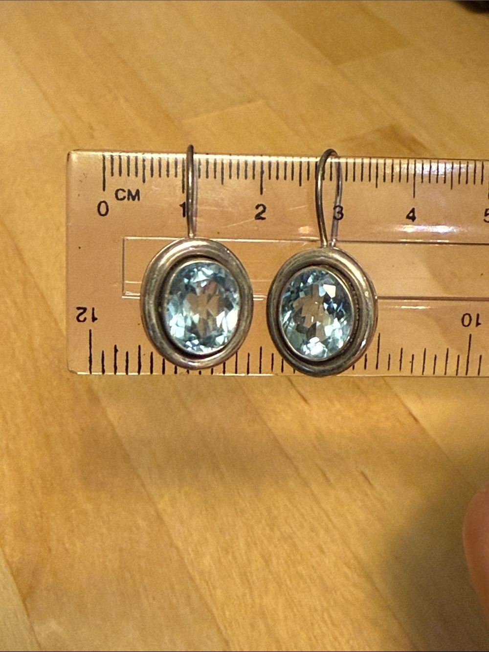 Silpada Retired Vintage W1157 Sterling Silver Blue Topaz Drop Earrings Dangle
